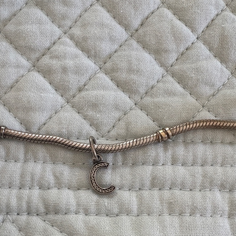 Silver Bracelet with C Charm